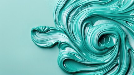 Wall Mural -    a blue and white swirl on a light blue background, with a green background and a white swirl on the left