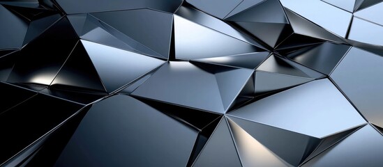 Wall Mural - futuristic 3d metallic texture with geometric patterns light and dark reflective surfaces for an abs