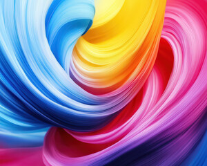 Wall Mural - A colorful swirl of blue, yellow, and red