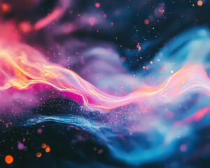 Wall Mural - A colorful, swirling mass of light and color, with a blue and pink hue