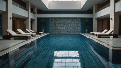 indoor pool with tiled floors background vintage retro concept backdrop