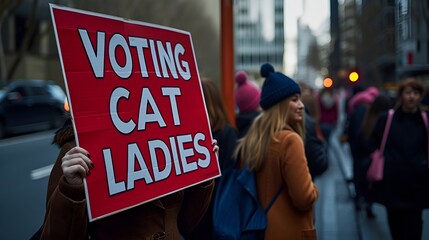 Wall Mural - “VOTING CAT LADIES” - rally - protest - campaign - election - angry women - democrats 