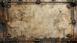 © Another Galaxy - A detailed rusty metal steampunk frame with gears and industrial elements, perfect for a grunge background