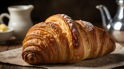 Wall Mural - croissant and coffee