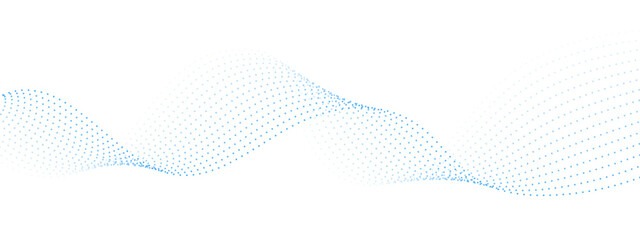 Wall Mural - wave of dots and weave lines. abstract background. futuristic dots and weave lines. vector blue dots