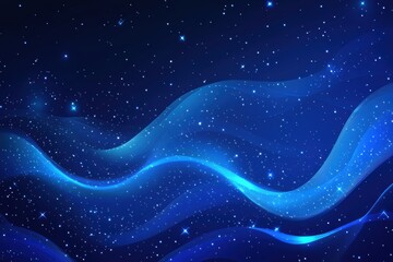 ks vector background blue gradient with stars and wave.