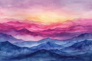Wall Mural - a soft watercolor wash with gentle gradients and pastel colors