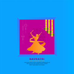 Abstract Dandiya night celebration on navratri.vector illustration