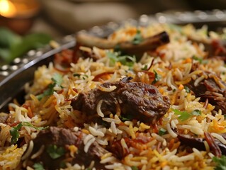 Wall Mural - Delicious Biryani with Tender Meat