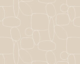 Fototapeta  - Sea stone wall stylish pattern with white and beige color