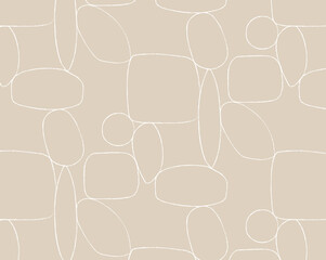 Wall Mural - Sea stone wall stylish pattern with white and beige color