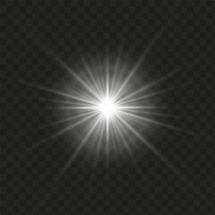 Wall Mural - flash, realistic highlights, glowing effects, camera light, sunlight reflection, stars, isolated hig