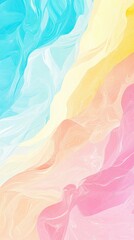Wall Mural - A vibrant, abstract background featuring soft waves of pastel colors, creating a serene and calming atmosphere.