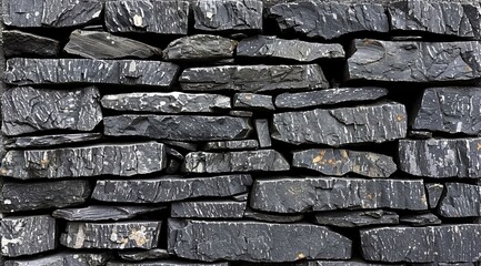 Canvas Print - black bricks wall