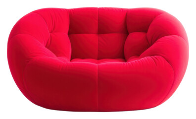 Poster - PNG Modern red plush chair