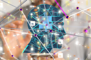 Leinwandbilder - digital medical futuristic interface 3D rendering - 3d