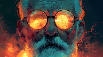 Poster - Fiery Eyes of an Old Man.