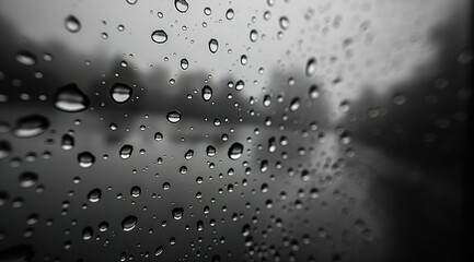 Sticker - rain drops on window