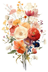 Canvas Print - PNG Bouquet painting drawing flower.