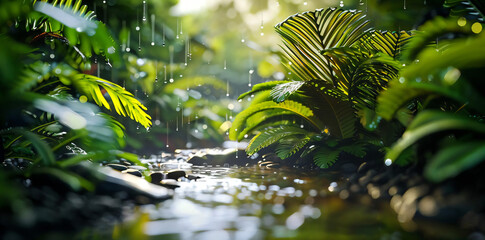 Canvas Print - Raining in the Jungle.