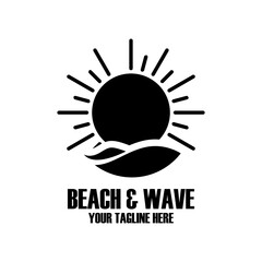 Wall Mural - Simple beach logo design vector