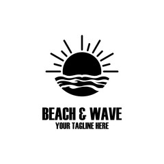 Wall Mural - Simple beach logo design vector