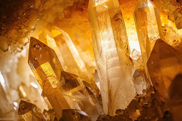 Wall Mural - Generative ai on theme of a large beautiful sharp stalactites hanging down from deep mountain cave