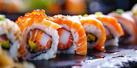 Canvas Print - Delicious sushi dinner for sushi lovers