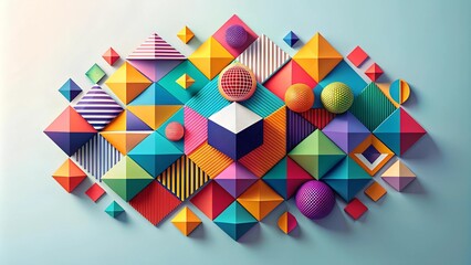 Poster - Abstract Shapes in Vibrant Hues  generative AI