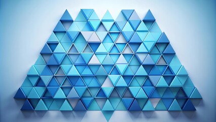 Poster - Abstract Blue Geometric Artwork: Interlocking Triangles  generative AI