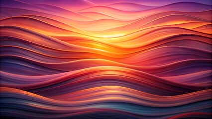 Canvas Print - A Symphony of Creamy Wavy Patterns in Vibrant Sunset Colors  Generative AI