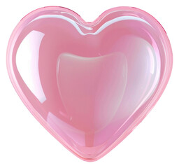 Wall Mural - PNG  Glossy heart on pink background