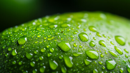 Poster - Macro shot of the texture of a pears skin highlighting the green surface with russet patches and smooth texture 