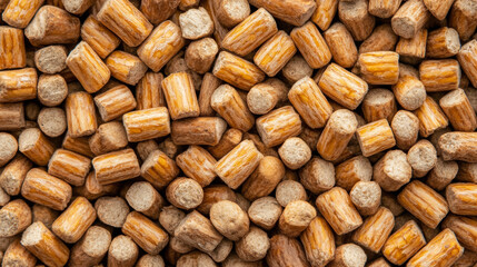 Wall Mural - Macro shot of the texture of sheep feed showcasing the mix of pellets grains and dried forage with rough texture 