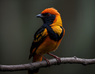 Wall Mural - red billed hornbill, red winged blackbird, red headed woodpecker