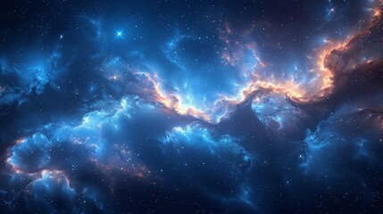 Abstract starry sky with nebulae