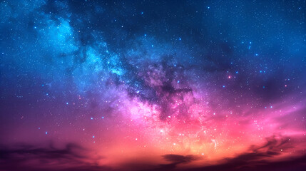 Wall Mural - Vibrant Night Sky with Stars and Nebulae - Perfect for Backgrounds and Designs