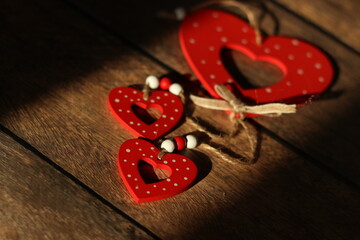 heart on wooden background