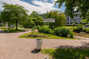 Canvas Print - Kurpark und Rosengarten im Staatsbad Bad Kissingen, Unterfranken, Franken, Bayern, Deutschland