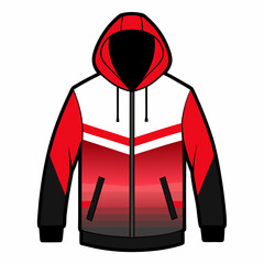 Wall Mural - single breasted long sleeved hoodie racing style vector illustration 