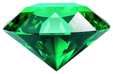 Poster - PNG  Brilliant green emerald gemstone illustration