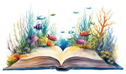 Poster - PNG  Underwater fantasy book illustration