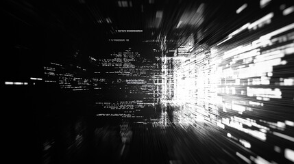 digital technology concept background. black and white background