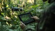 © Prostock-studio - A person operates a drone over a lush forest, using a tablet to monitor wildlife activities and environmental health.