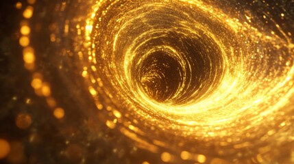 Aufkleber - Dynamic 3D golden vortex with intricate, glowing patterns, illustrating motion and richness