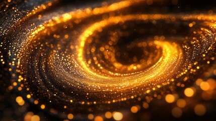 Aufkleber - Dynamic 3D golden vortex with intricate, glowing patterns, illustrating motion and richness
