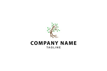 natural tree logo in flat vector design