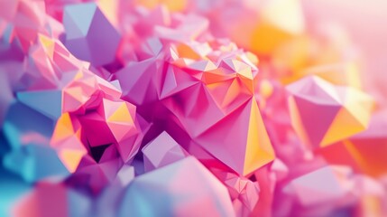 Leinwandbilder - Dynamic 3D rendering with colorful, rotating polygonal shapes and an energetic feel.