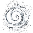 © Only PNG - Spiraling water splash, dynamic and mesmerizing, isolated on white