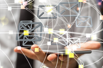Online people network. Using internet for communication..
